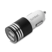 Tragbares 2,1-A-USB-Autoladegerät mit zwei Anschlüssen